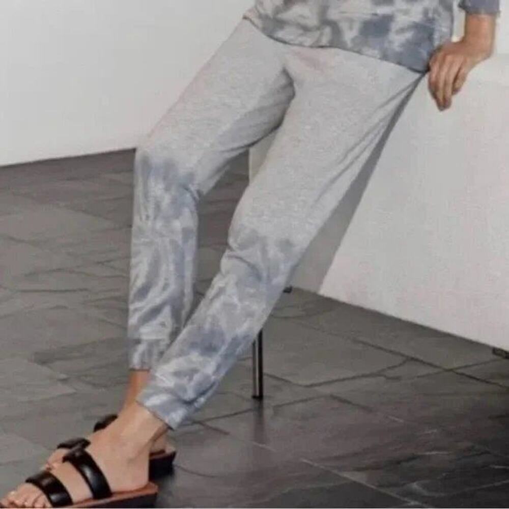 $148 Calme by Johnny Was Gray Blue Tie Dye Mira Lounge Jogger Pants XS NEW
